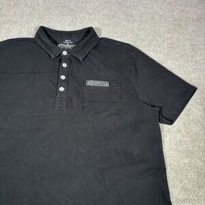 Chipotle Polo Shirt Mens XL Short Sleeve Black Knit Employee Uniform Loomstate